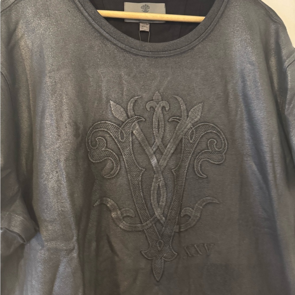 John Varvatos 25th Anniversary Metallic Gray Tee Shirt